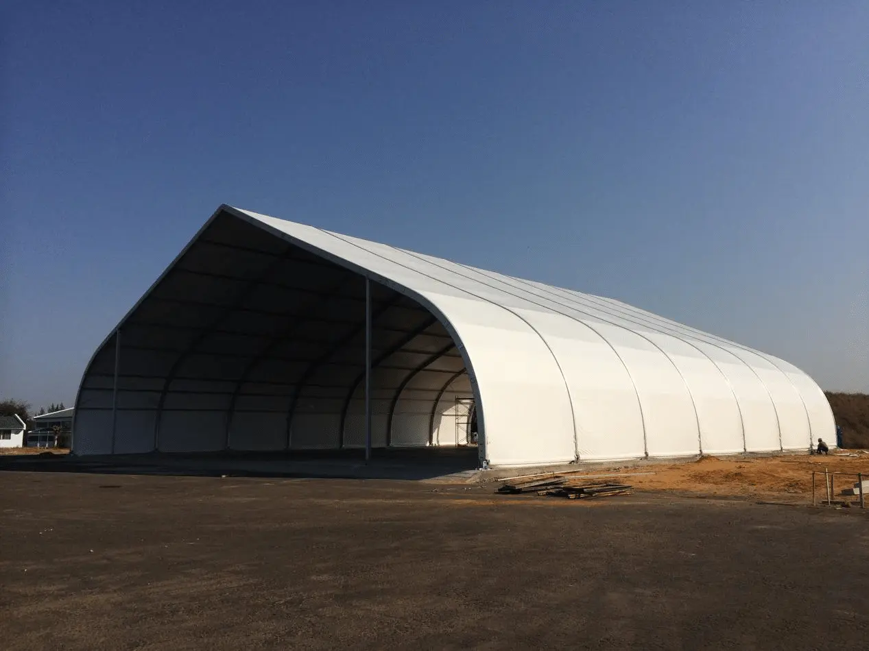 a tfs tent for storage placed in an open space