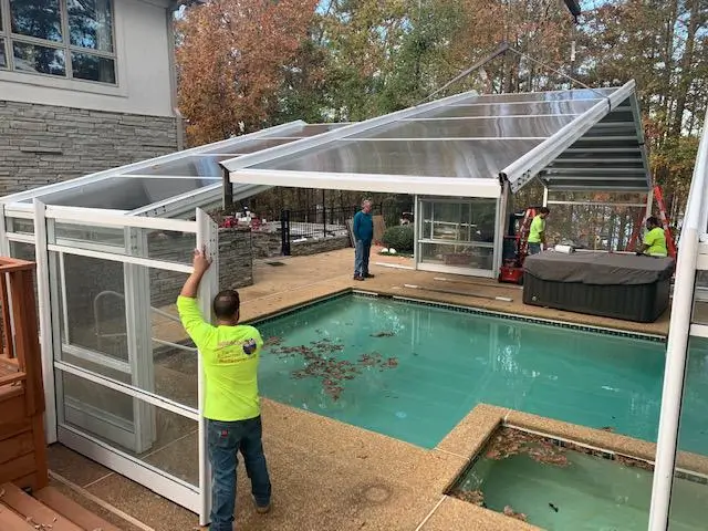 Frame Installation Of Pool Enclosure