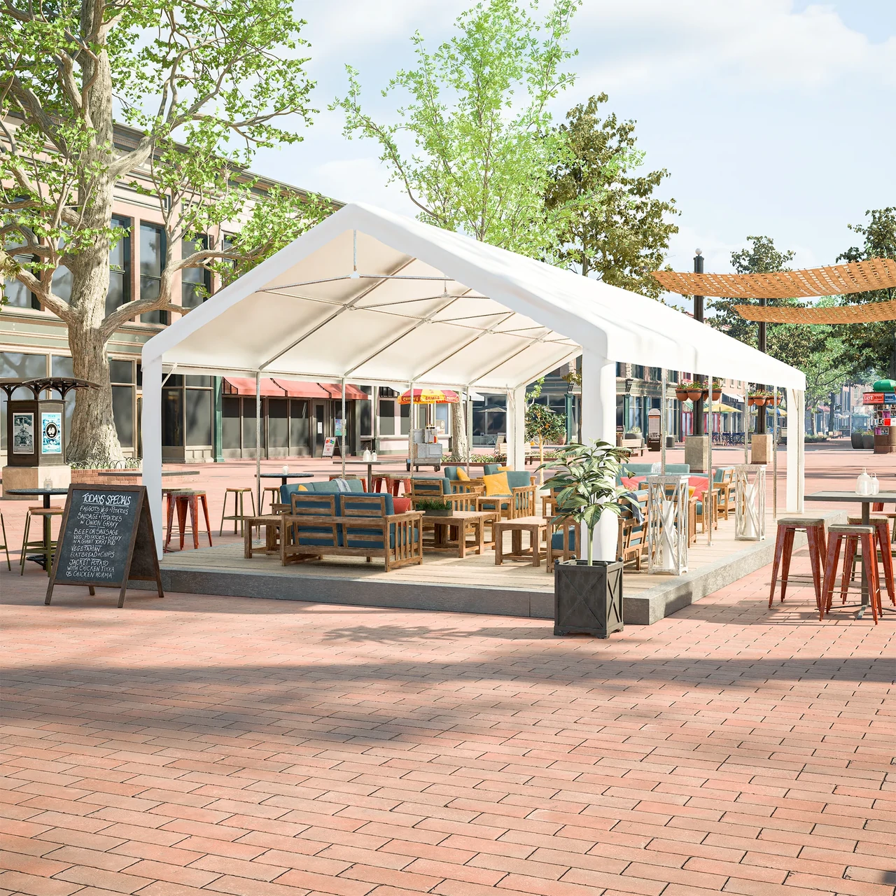 Expand Outdoor Cafeteria with Tent