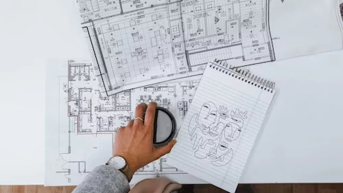 Simple site plan on the desk