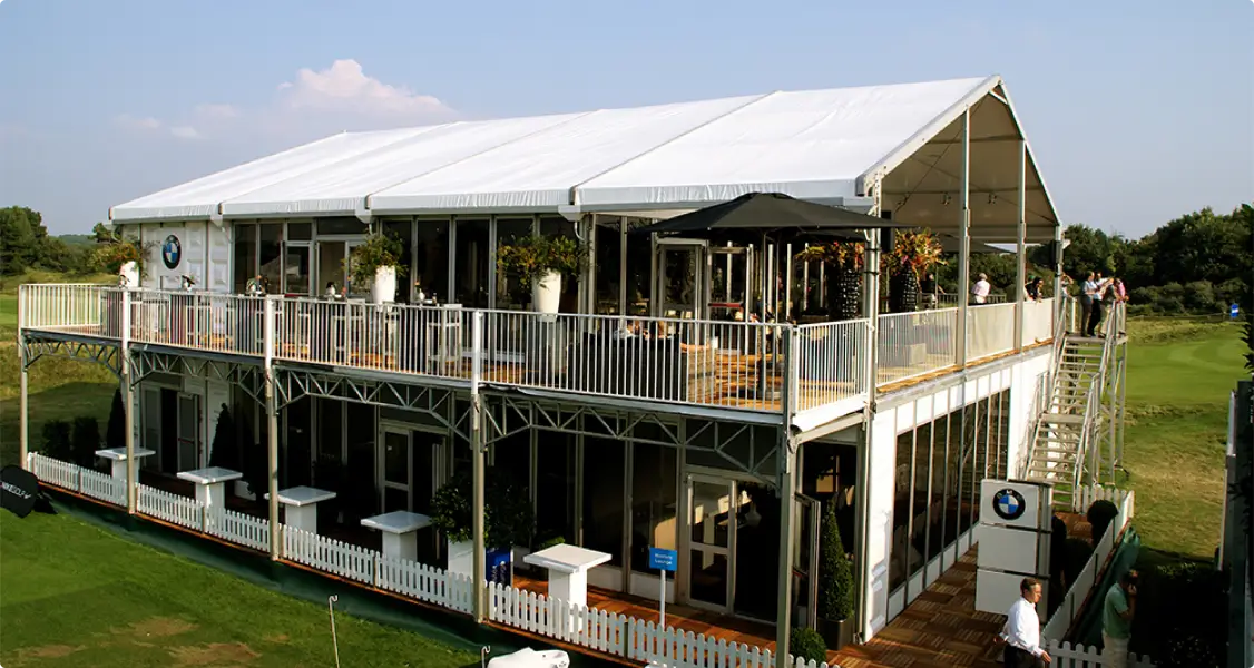 Tent met twee verdiepingen voor buitenshow | Schuilplaatsen