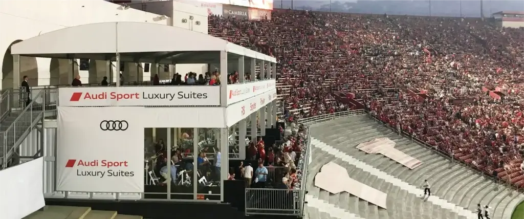 large event tent in the stadium, double decker tent